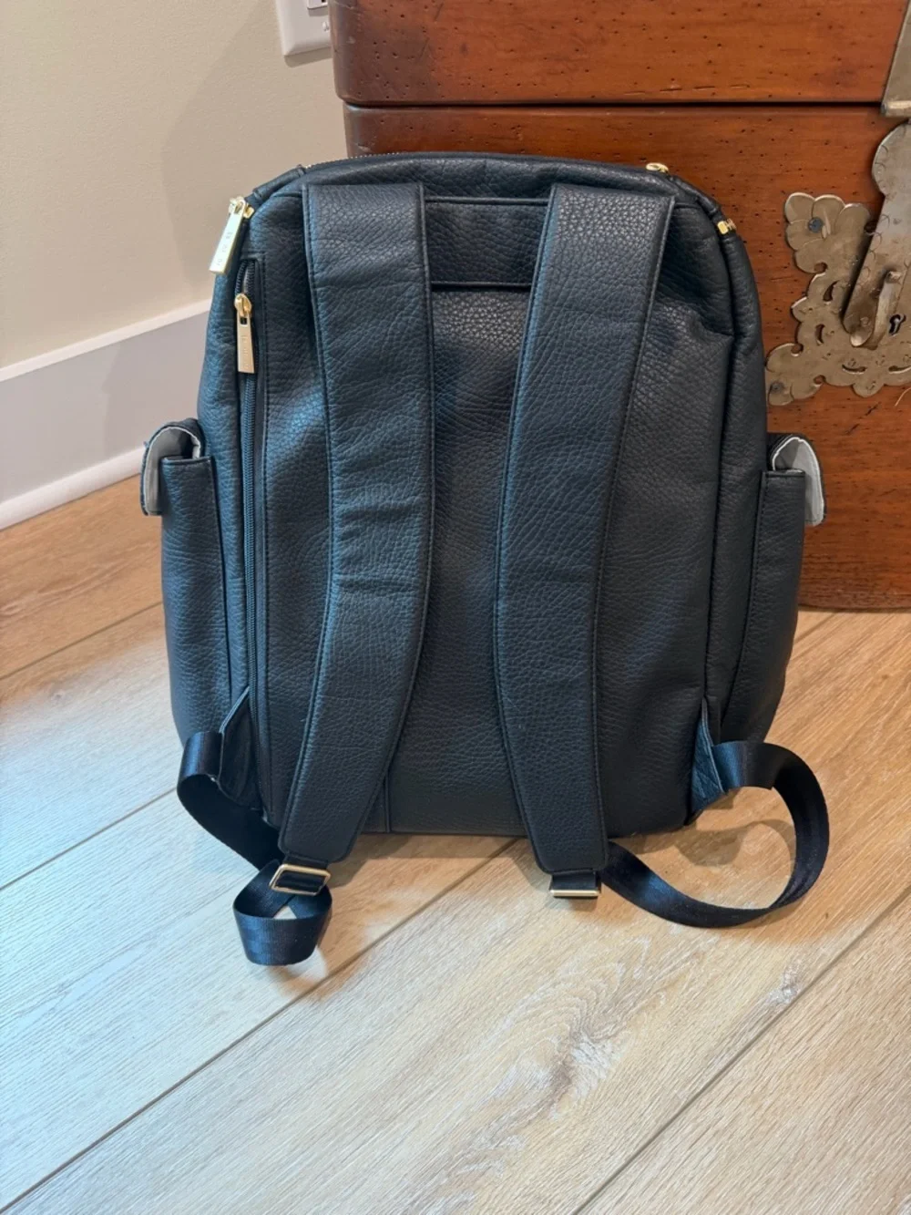 Ju-Ju-Be Black Pebbled Forever Backpack with Gold Hardware